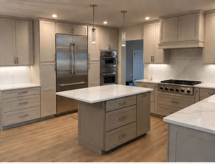 Taupe inset kitchen